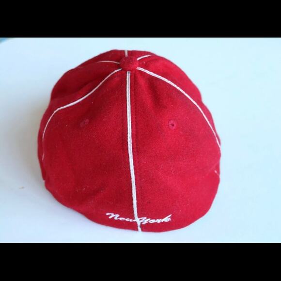 NEW YORK Red Wool/Polyester Baseball Hat ZCUDS in PRISTINE CONDITION - Picture 2 of 8